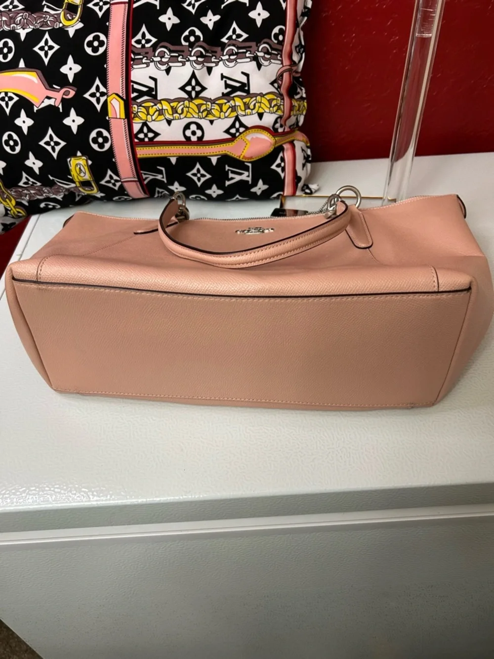 Coach Pebble Leather Tote in Blush Pink